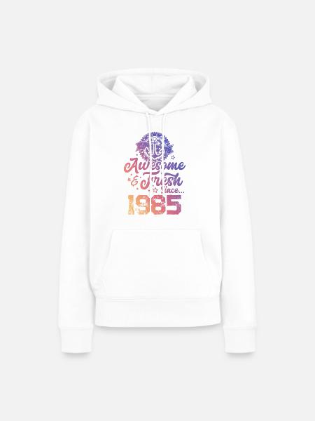 1985 awesome fresh - Frauen Premium Bio Hoodie - Weiß