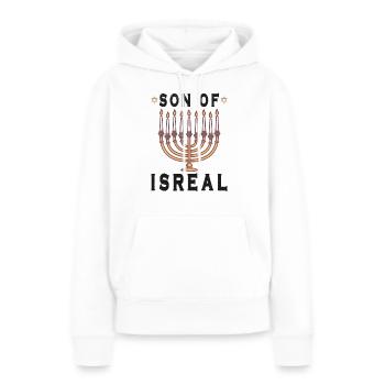 Juif israélite Héritage israélite Juif Israël Juif - Sweat à capuche Premium bio Femme - blanc - Devant - Julia (174cm)