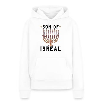 Juif israélite Héritage israélite Juif Israël Juif - Sweat à capuche Premium bio Femme - blanc - Devant - Julia (174cm)