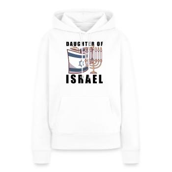 Juif israélite Héritage israélite Juif Israël Juif - Sweat à capuche Premium bio Femme - blanc - Devant - Julia (174cm)
