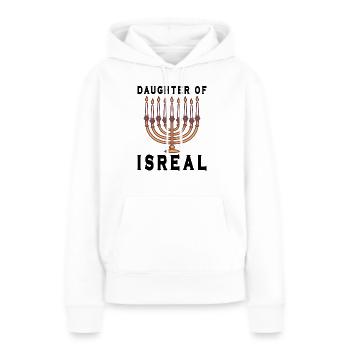 Juif israélite Héritage israélite Juif Israël Juif - Sweat à capuche Premium bio Femme - blanc - Devant - Julia (174cm)