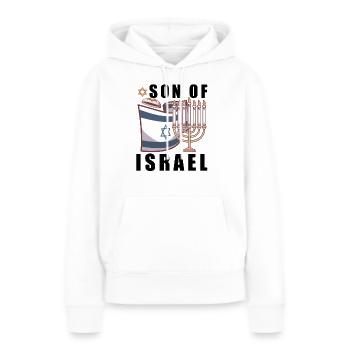 Juif israélite Héritage israélite Juif Israël Juif - Sweat à capuche Premium bio Femme - blanc - Devant - Julia (174cm)