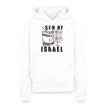 Juif israélite Héritage israélite Juif Israël Juif - Sweat à capuche Premium bio Femme - blanc - Devant - Julia (174cm)