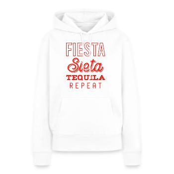 fiesta sieta tequila répéter - Sweat à capuche Premium bio Femme - blanc - Devant - Julia (174cm)