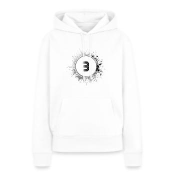 3 Nombre d’objets blob - Sweat à capuche Premium bio Femme - blanc - Devant - Julia (174cm)
