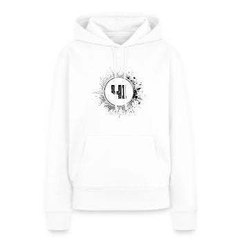 41 Nombre d’objets blob - Sweat à capuche Premium bio Femme - blanc - Devant - Julia (174cm)