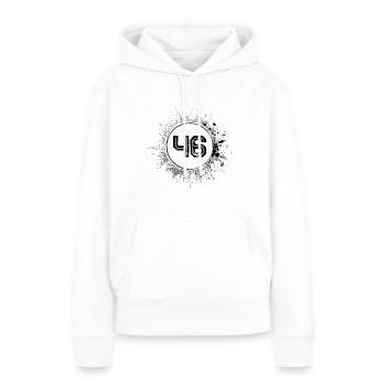 46 Nombre d’objets blob - Sweat à capuche Premium bio Femme - blanc - Devant - Julia (174cm)