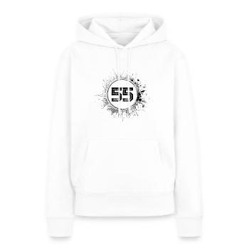 55 Nombre d’objets blob - Sweat à capuche Premium bio Femme - blanc - Devant - Julia (174cm)