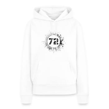 72 Nombre d’objets blob - Sweat à capuche Premium bio Femme - blanc - Devant - Julia (174cm)