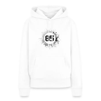 85 Nombre d’objets blob - Sweat à capuche Premium bio Femme - blanc - Devant - Julia (174cm)