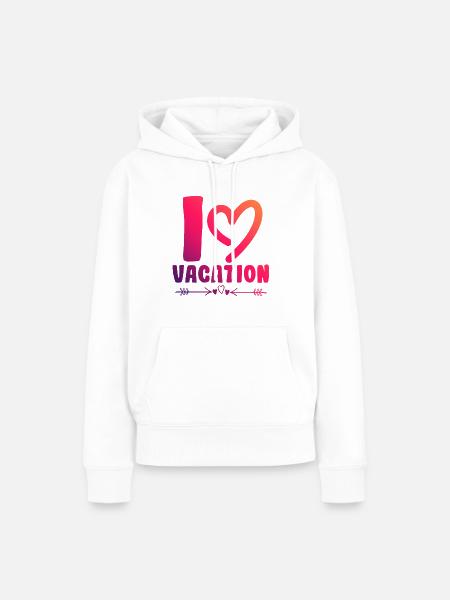 Ich liebe Urlaub - Frauen Premium Bio Hoodie - Weiß