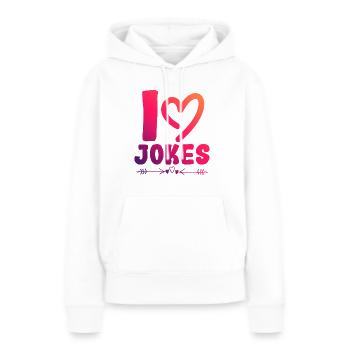 Ich liebe Witze - Frauen Premium Bio Hoodie - Weiß - Vorne - Julia (174cm)