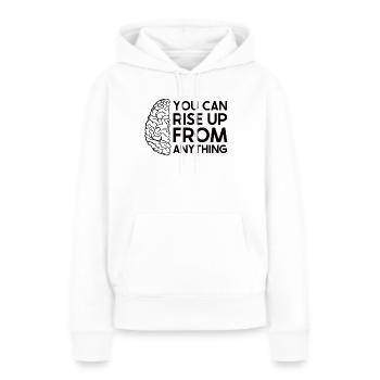 Sensibilisation des survivants d’un AVC - Sweat à capuche Premium bio Femme - blanc - Devant - Julia (174cm)