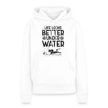 tauchen unter wasser - Frauen Premium Bio Hoodie - Weiß - Vorne - Julia (174cm)