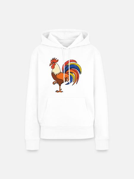 Hahn - Frauen Premium Bio Hoodie - Weiß