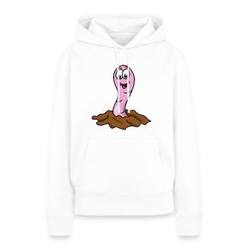 Regenwurm - Frauen Premium Bio Hoodie - Weiß - Vorne - Julia (174cm)