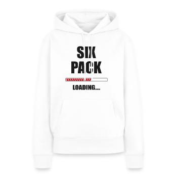 Six-pack chargé Barre de chargement - Sweat à capuche Premium bio Femme - blanc - Devant - Julia (174cm)