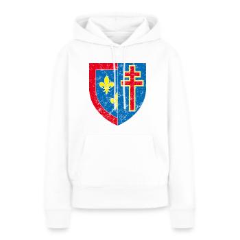 Maine-et-Loire VINTAGE - Sweat à capuche Premium bio Femme - blanc - Devant - Julia (174cm)