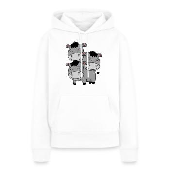 Niedliche Esel - Frauen Premium Bio Hoodie - Weiß - Vorne - Julia (174cm)