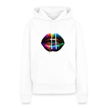 Schöne Lippen - Frauen Premium Bio Hoodie - Weiß - Vorne - Julia (174cm)