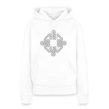 Ornement noeud celtique - Sweat à capuche Premium bio Femme - blanc - Devant - Julia (174cm)