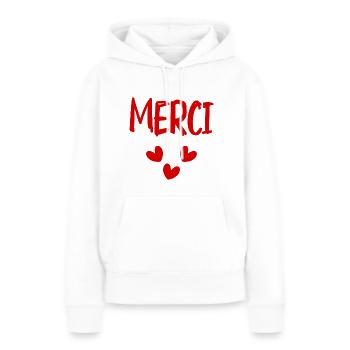 VIELEN DANK. DANKE. VIELEN DANK. JAHRESTAG. GEBURT. - Frauen Premium Bio Hoodie - Weiß - Vorne - Julia (174cm)