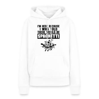 pâtes spaghetti - Sweat à capuche Premium bio Femme - blanc - Devant - Julia (174cm)