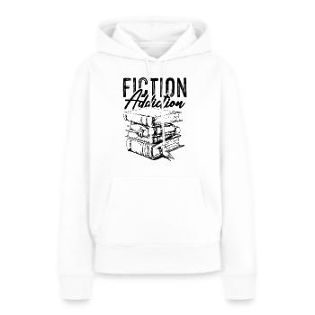 livre de fiction - Sweat à capuche Premium bio Femme - blanc - Devant - Julia (174cm)