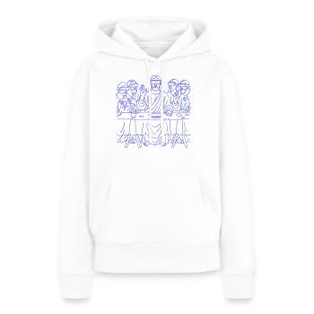 Startup VR Team Meeting - Futuristisches Abendmahl - Frauen Premium Bio Hoodie - Weiß - Vorne - Julia (174cm)