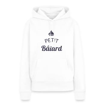 Petit batard bateau - Sweat à capuche Premium bio Femme - blanc - Devant - Julia (174cm)