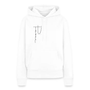 Peace Handschrift - Frauen Premium Bio Hoodie - Weiß - Vorne - Julia (174cm)
