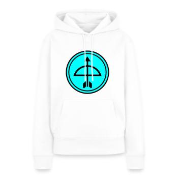 Arc et flèche - Sweat à capuche Premium bio Femme - blanc - Devant - Julia (174cm)