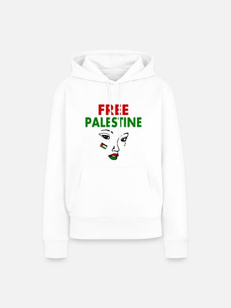 Free palestine - Frauen Premium Bio Hoodie - Weiß