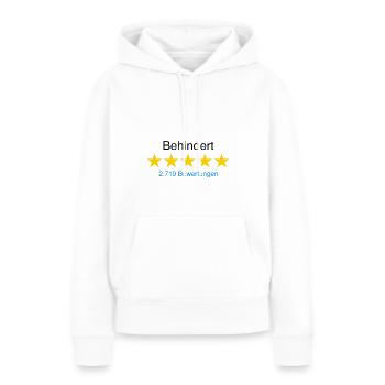 Behindert mit Bewertung - Frauen Premium Bio Hoodie - Weiß - Vorne - Julia (174cm)