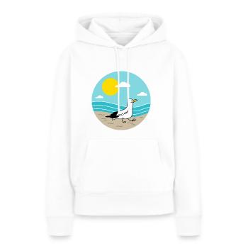 Möwe am Meer - Frauen Premium Bio Hoodie - Weiß - Vorne - Julia (174cm)