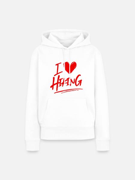 Ich liebe Hiking - Frauen Premium Bio Hoodie - Weiß