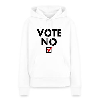 Vote no - Sweat à capuche Premium bio Femme - blanc - Devant - Julia (174cm)