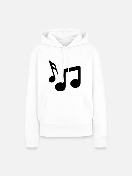 Musiknoten zeichen - Frauen Premium Bio Hoodie - Weiß