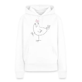 Huhn auf einem Bein - Frauen Premium Bio Hoodie - Weiß - Vorne - Julia (174cm)