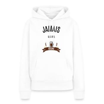 Jamais sans ma brune - Sweat à capuche Premium bio Femme - blanc - Devant - Julia (174cm)