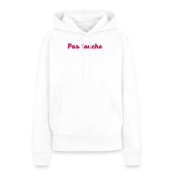 Pas touche - Sweat à capuche Premium bio Femme - blanc - Devant - Julia (174cm)