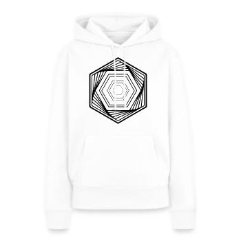 hexagon - Sweat à capuche Premium bio Femme - blanc - Devant - Julia (174cm)