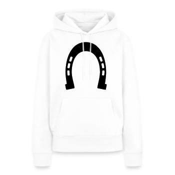 Sabot de cheval - Sweat à capuche Premium bio Femme - blanc - Devant - Julia (174cm)