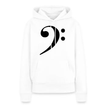 cle de fa note musique - Sweat à capuche Premium bio Femme - blanc - Devant - Julia (174cm)