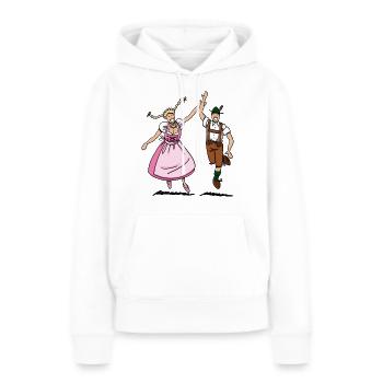 Paire dans Dirndl et culotte - Sweat à capuche Premium bio Femme - blanc - Devant - Julia (174cm)