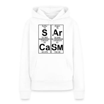 S-Ar-Ca-Sm (sarcasm) - Full - Sweat à capuche Premium bio Femme - blanc - Devant - Julia (174cm)