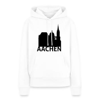 Aachen - Frauen Premium Bio Hoodie - Weiß - Vorne - Julia (174cm)