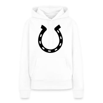 fer à cheval - Sweat à capuche Premium bio Femme - blanc - Devant - Julia (174cm)
