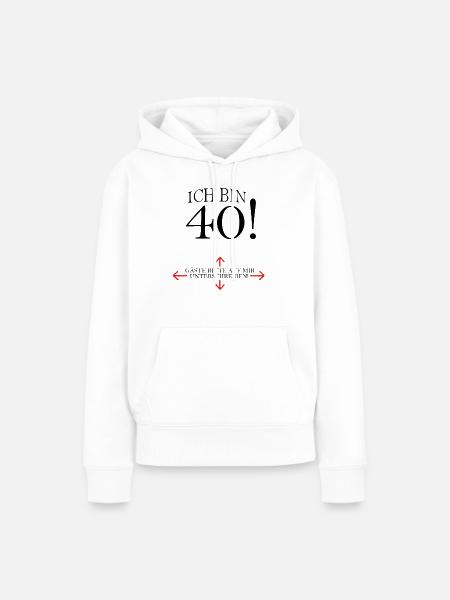 Ich Bin 40 Geburtstag Gästeliste - Frauen Premium Bio Hoodie - Weiß