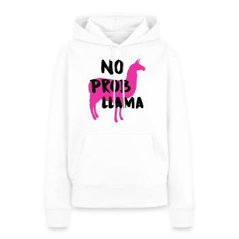 No prob llama - Frauen Premium Bio Hoodie - Weiß - Vorne - Julia (174cm)